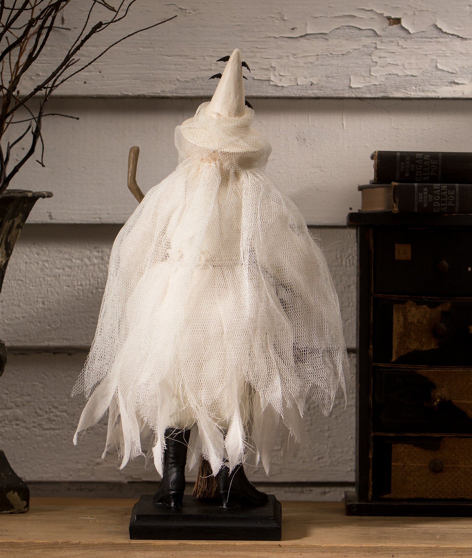 Bethany Lowe Ghostly Witch in White Dress Backside