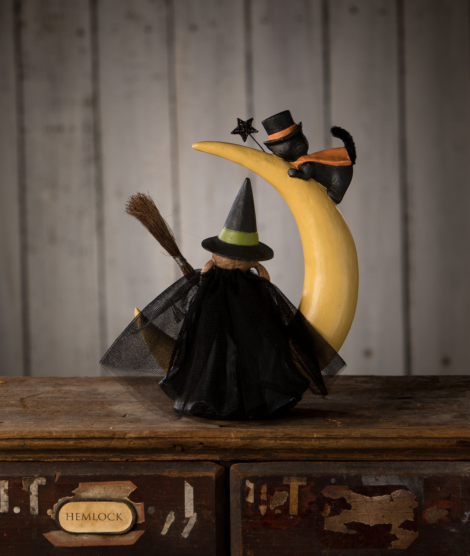 Bethany Lowe Mara Witch on Moon Figurine