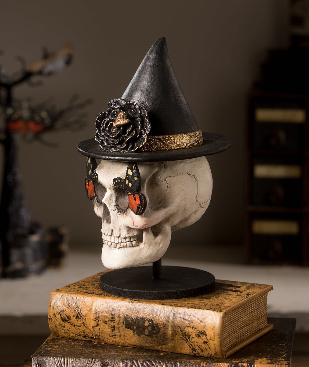 Bethany Lowe Moth Witch Skull
