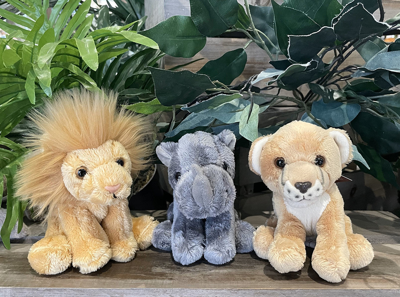 Charlie Bears Lion, Rhino, and Lioness Little Stuffed Animals
