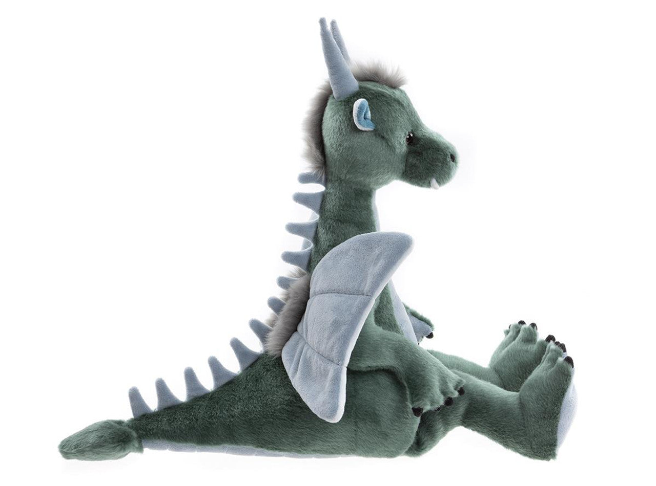Charlie Bears Spades Dragon with green plush shown side view