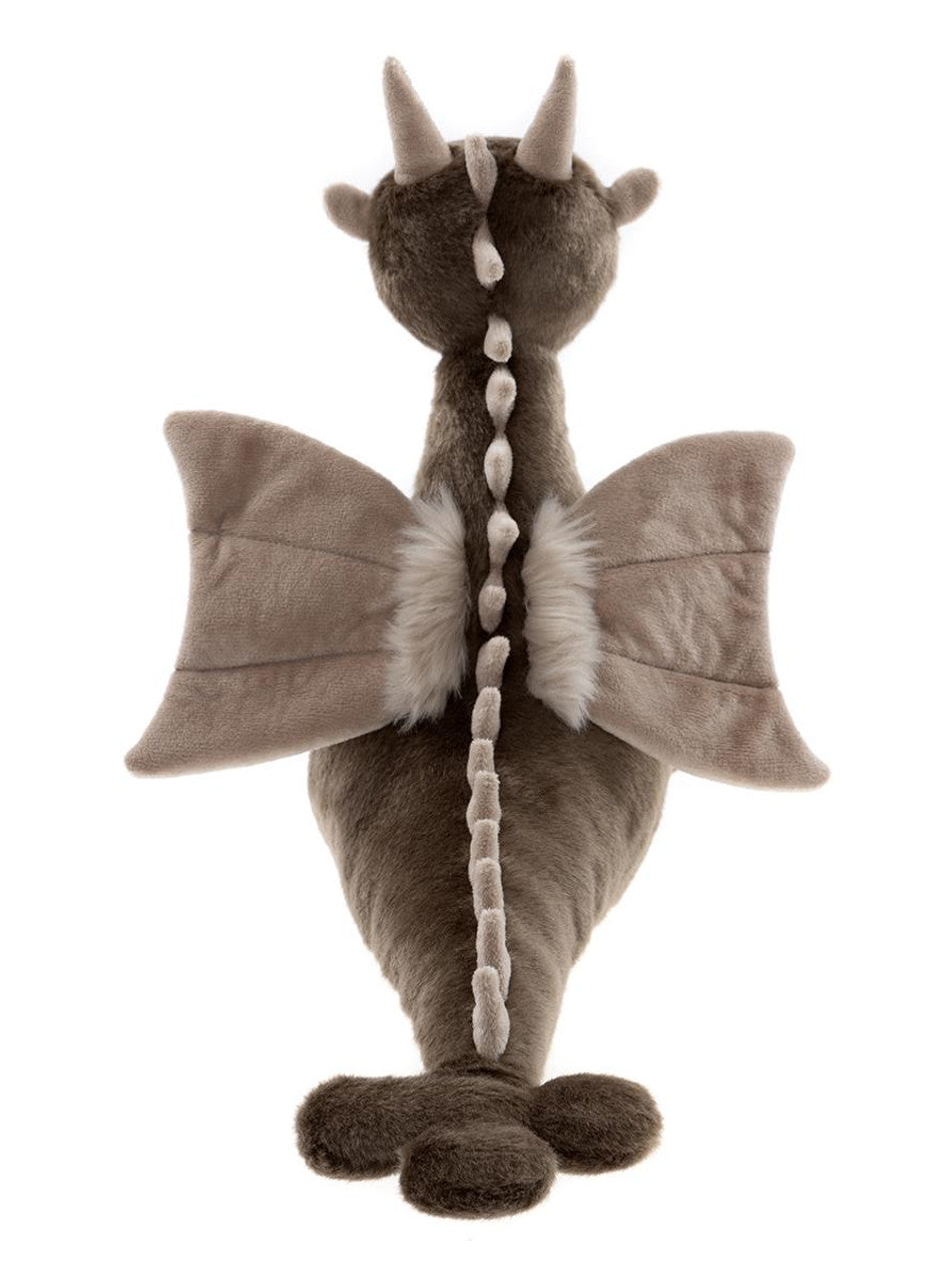 Brown Dragon Stuffed Animal by Charlie Bears shown backside