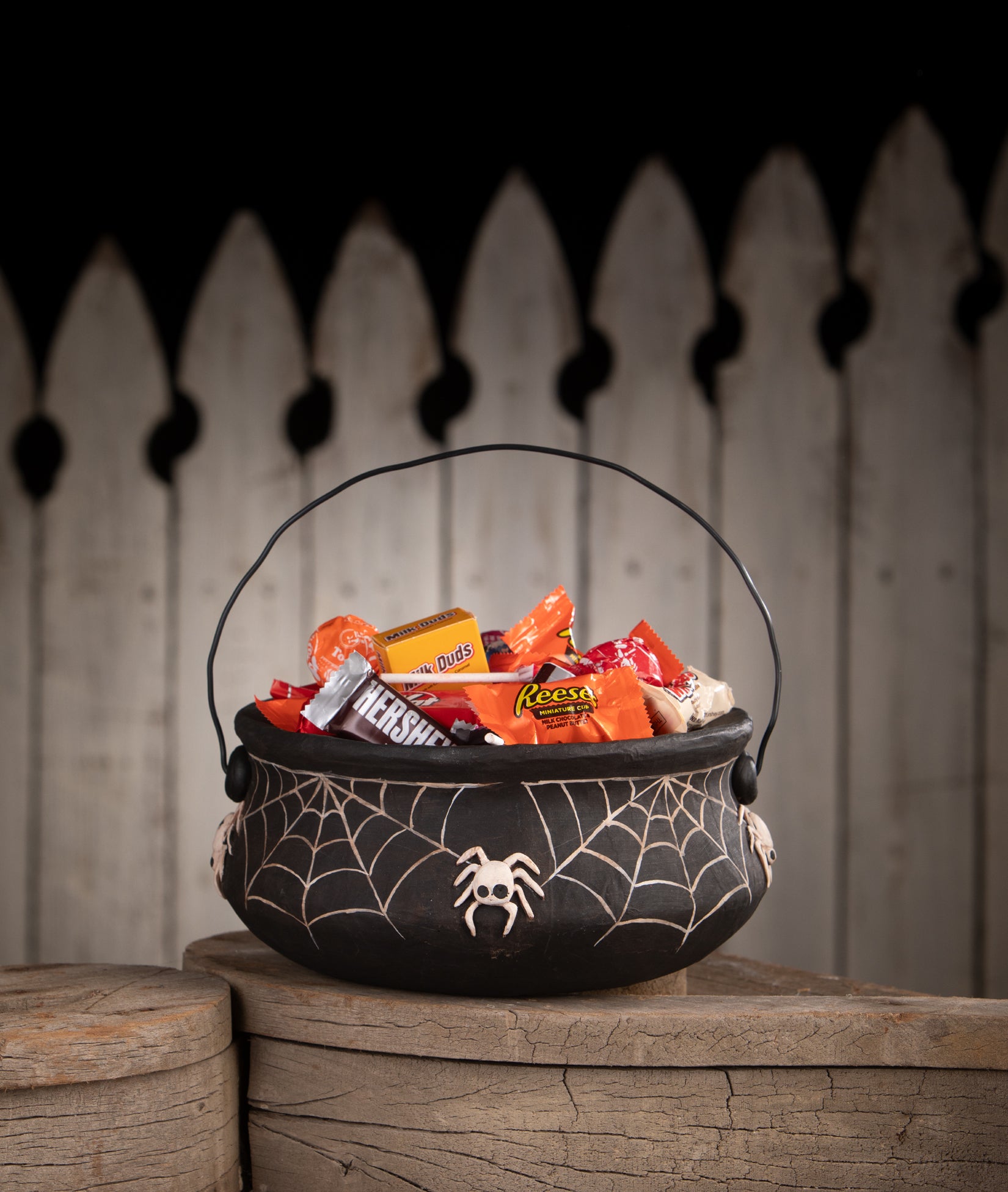 Creepy Crawly Cauldron, paper mache bucket