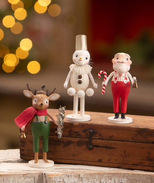 Sweet Reindeer in Suspenders | Cute Christmas Figurines