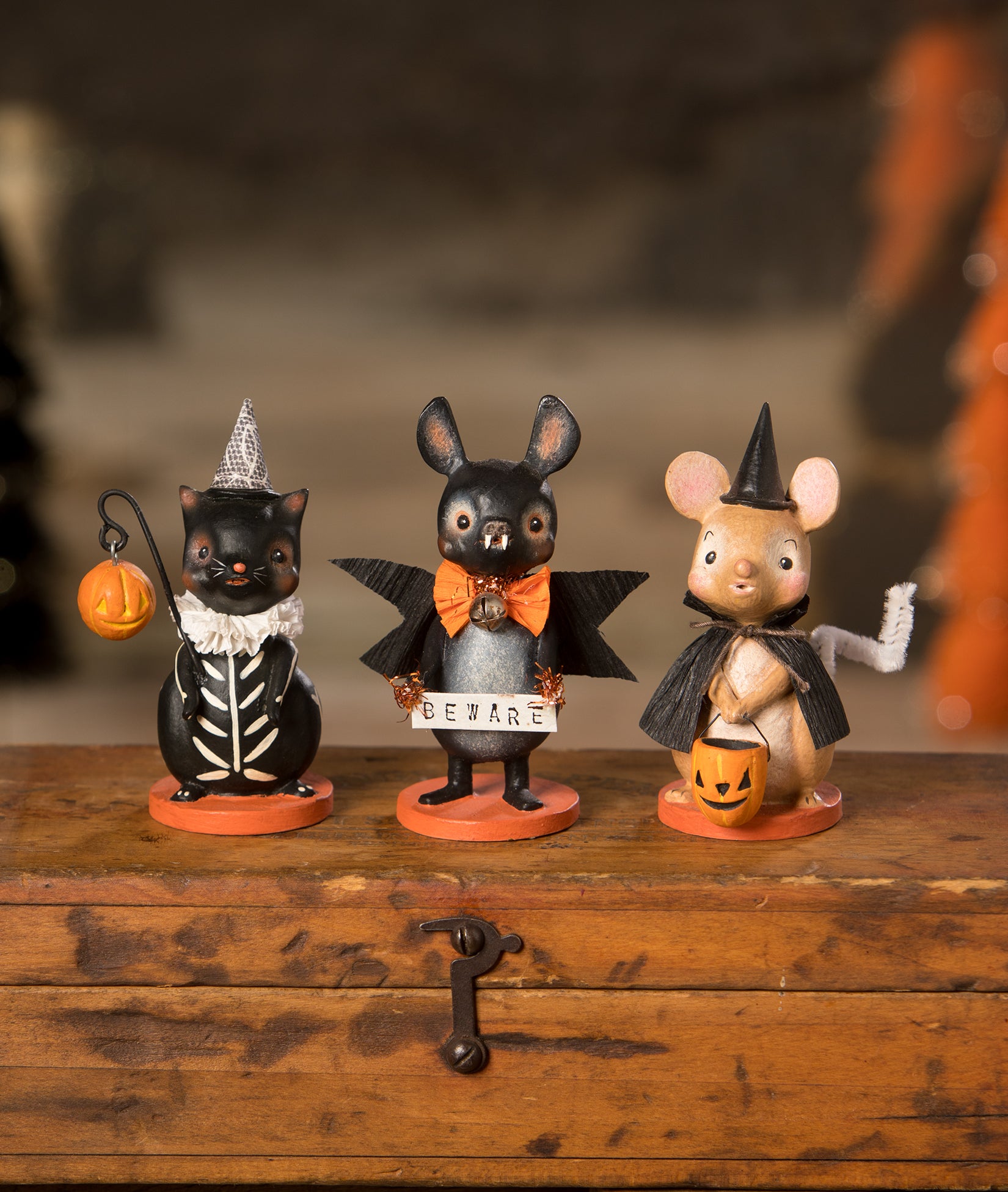 Cute Halloween Figurine - Cat, ,Bat, Mouse - little critters