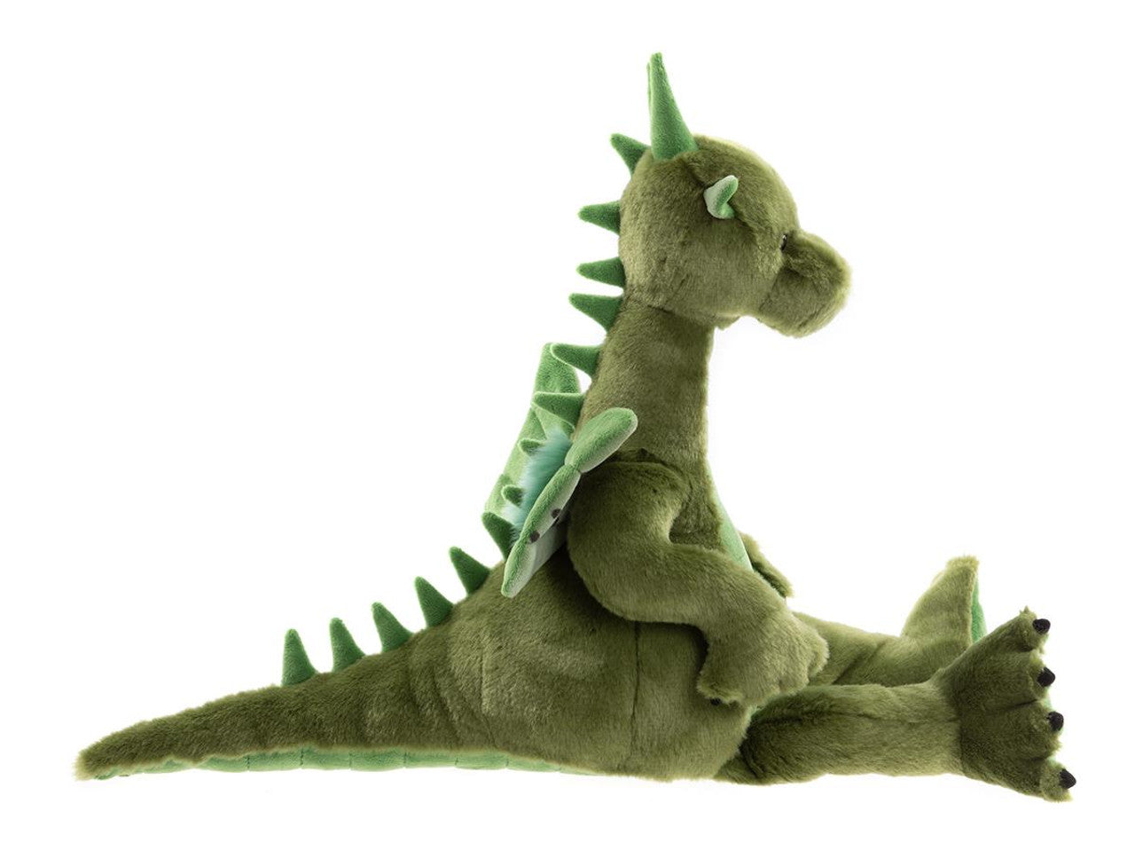 Deck Green Dragon Plush by Charlie Bears shown side view