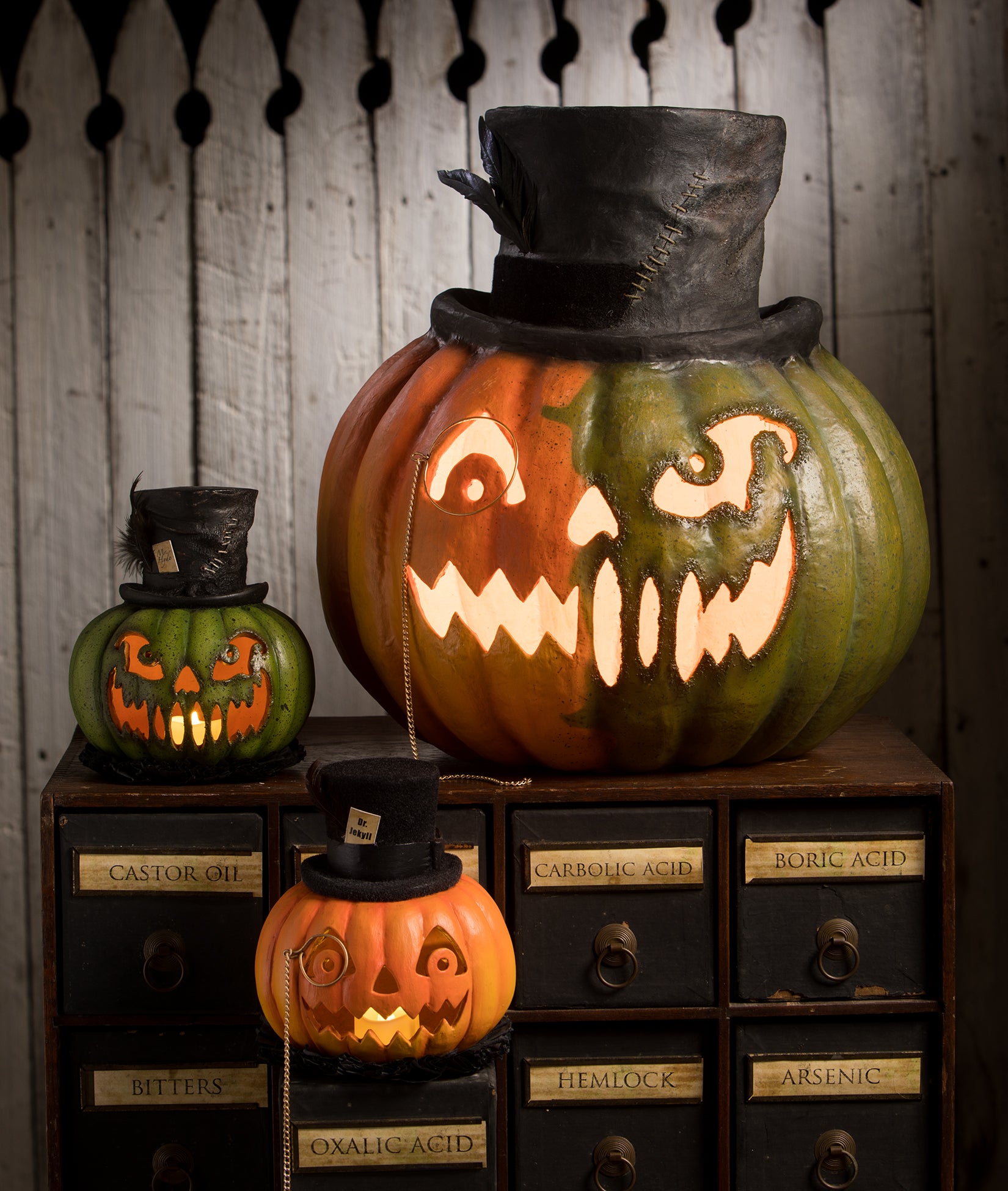 Dr. Jekyll & Mr. Hyde Pumpkin Luminaries