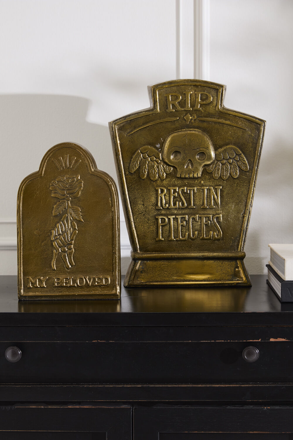 Antique Gold Metal Tombstone