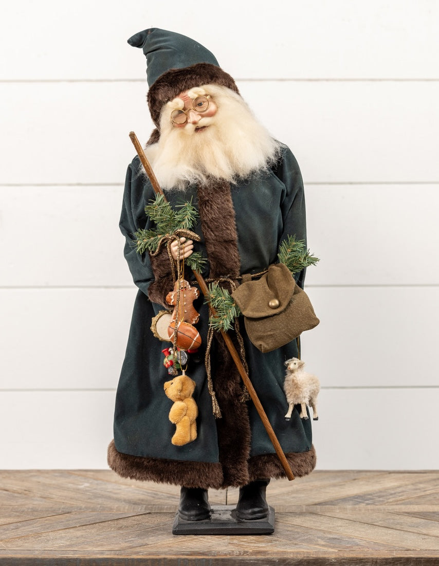 Father Christmas in Green Coat