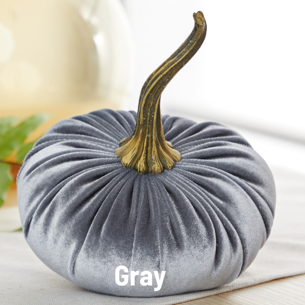 Gray Velvet Pumpkins