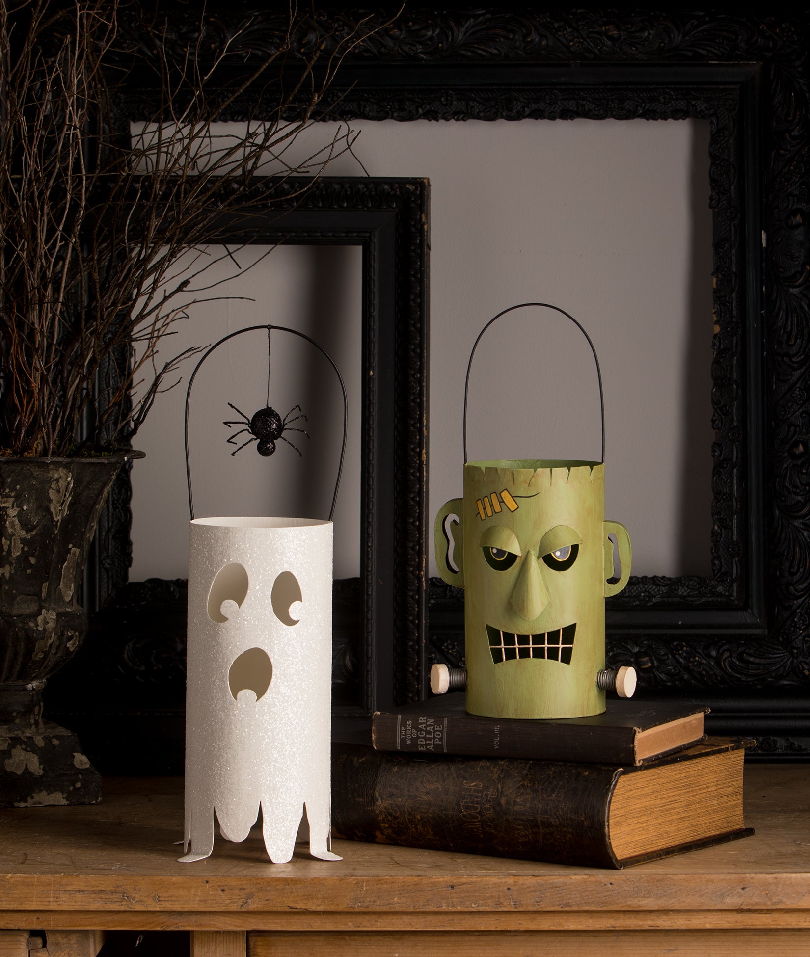 Frankenstein Lantern & Ghost Lantern - Halloween Table Decorating