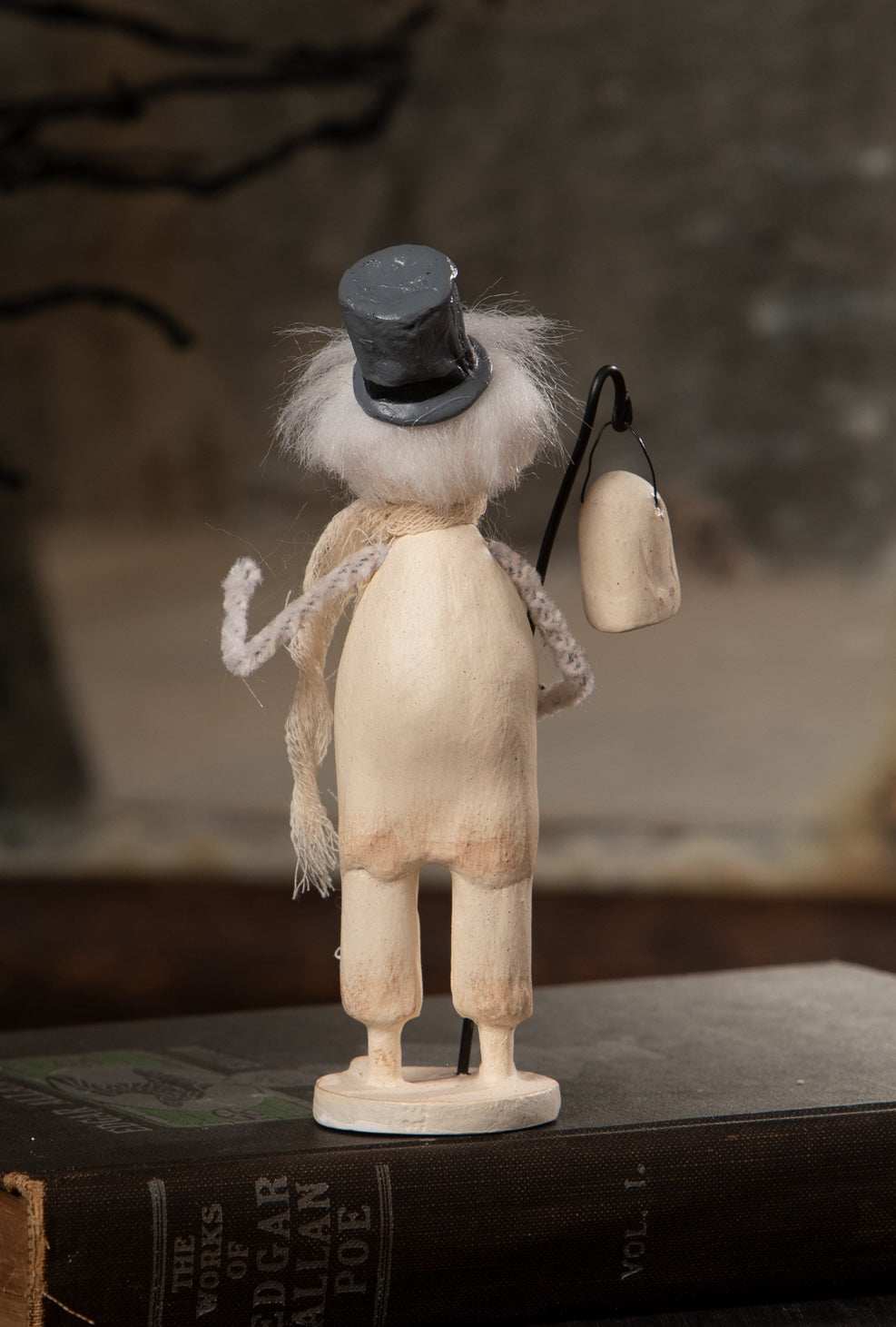 Haunting Henry Ghost figurine with top hat designed by artist Michell Lauritsen.