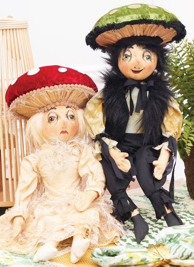 Joe Spencer Tommy Toadstool and Myra Mushroom Dolls