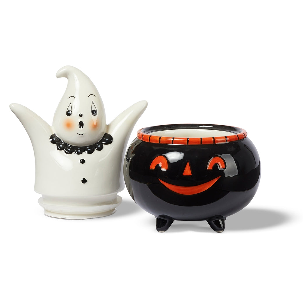 Johanna Parker Boo Ghost Canister with Jack-O-Lantern Cauldron Base