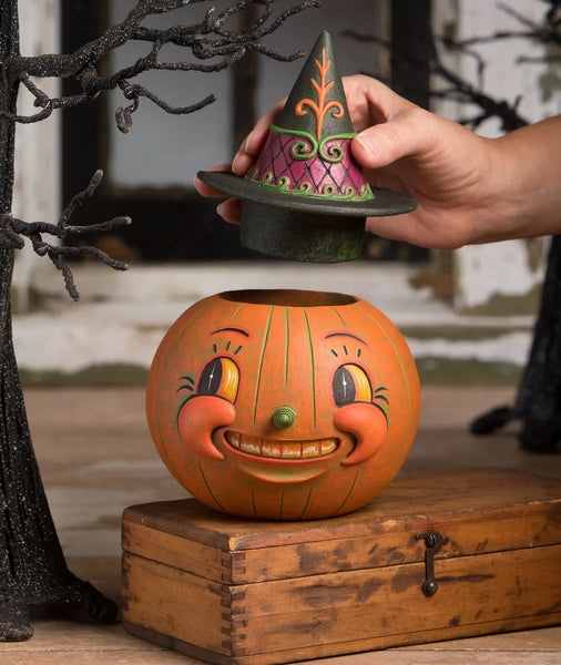 VANILLA HALLOWEEN ver 展示品 Witchy Orange-O-Weena Container - TheHolidayBarn.com