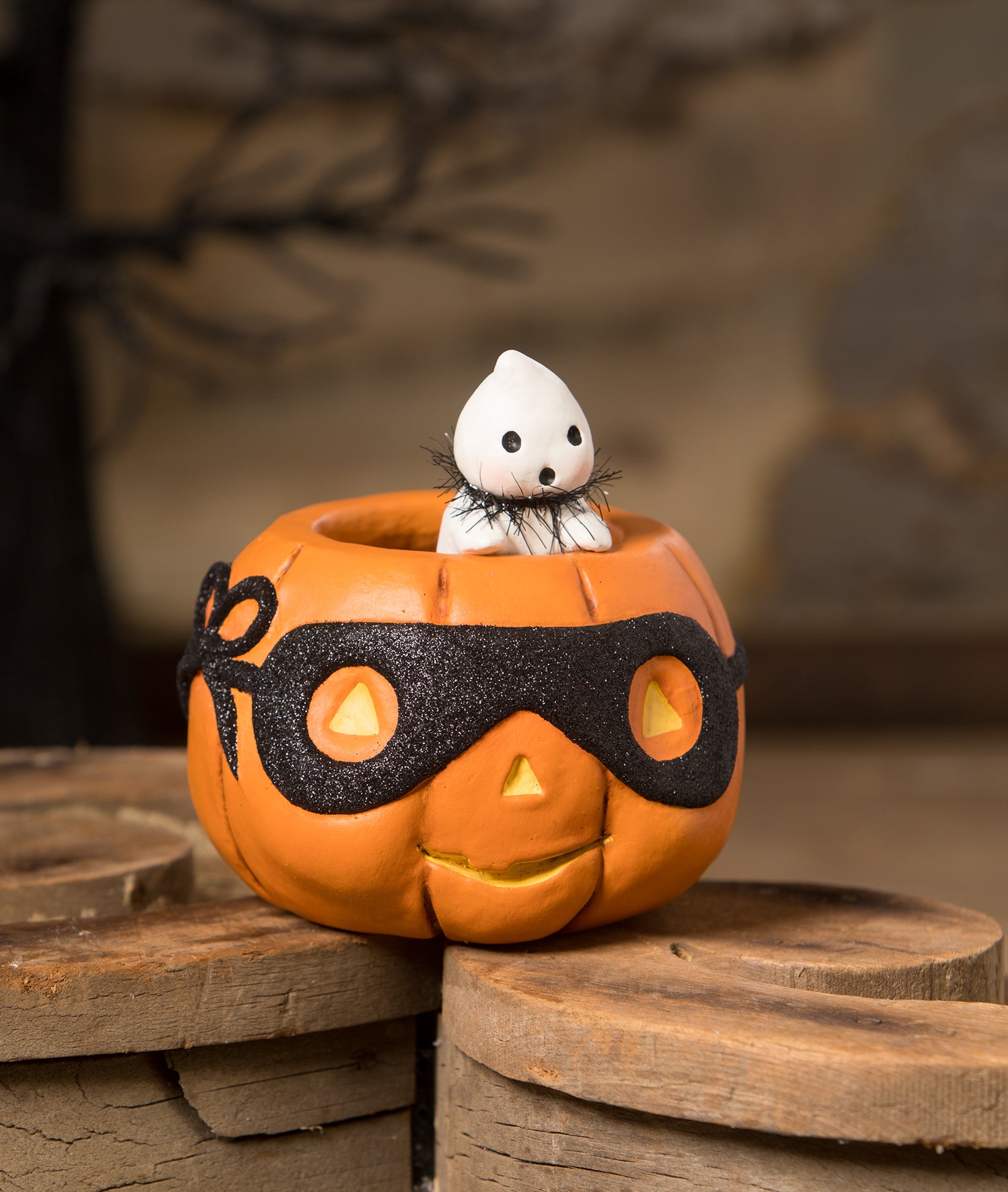Jack O' Lantern & Peeking Boo Ghost & JOL Figurine
