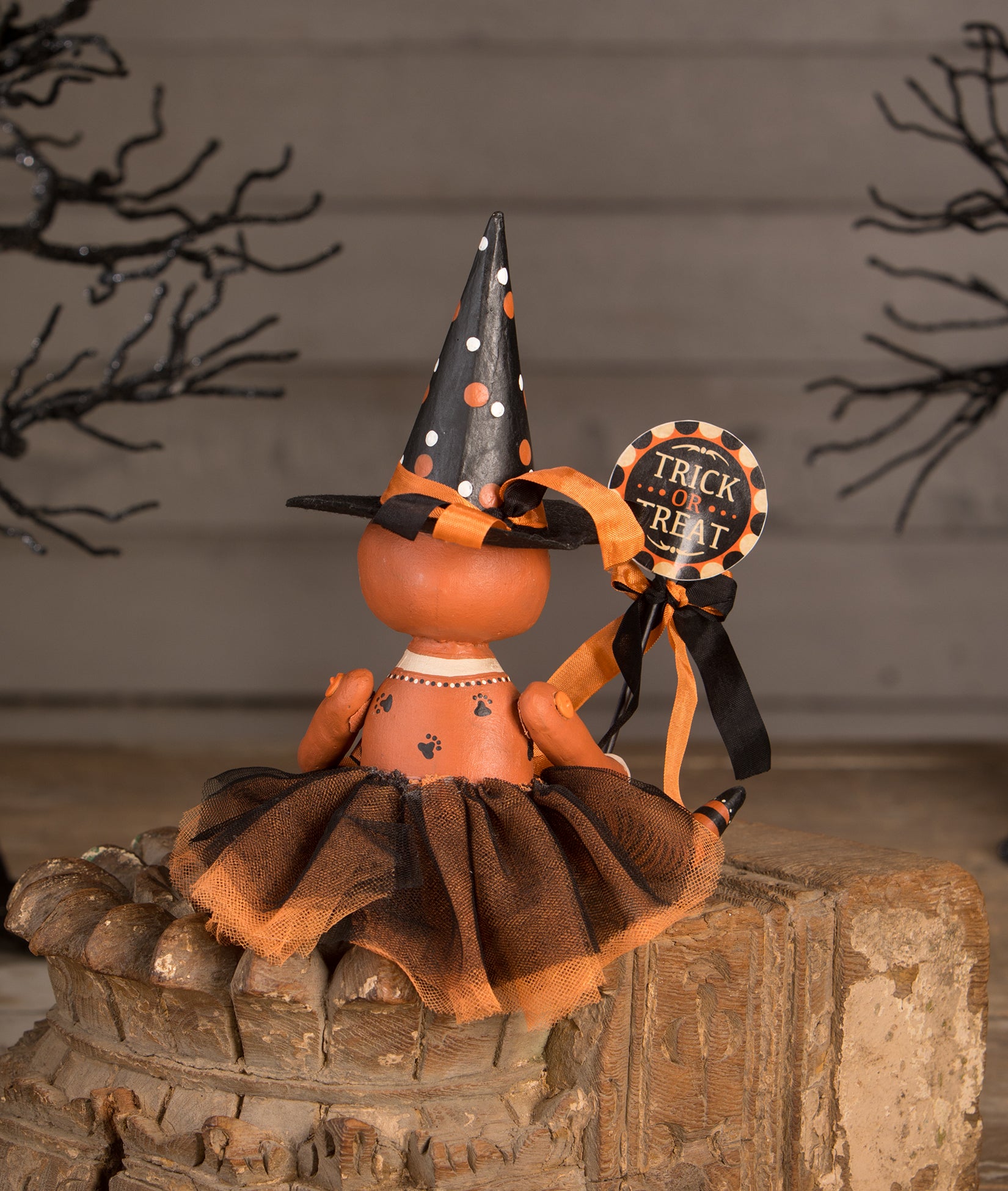 Junipper Hemlock Witch Doll by Robin Seeber - shown backside