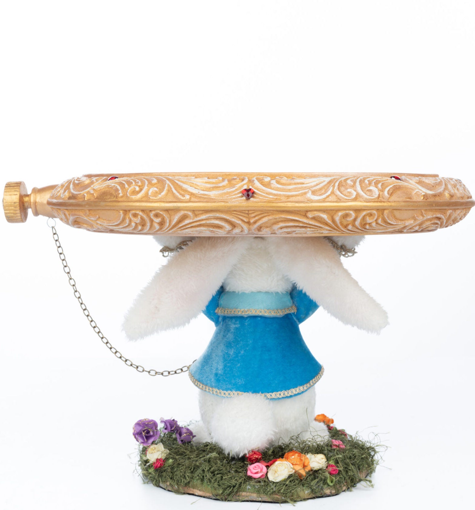 White Rabbit Pocket Watch Cake Stand for an Alice Wonderland Tea Party or Easter Display