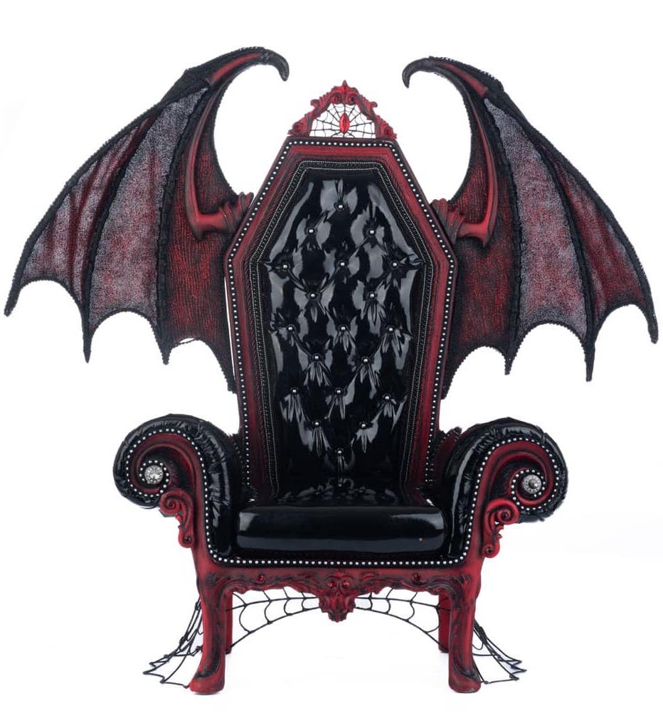 Katherine's Collection Eternal Devotion Chair, Red & Black with Vampire Wings