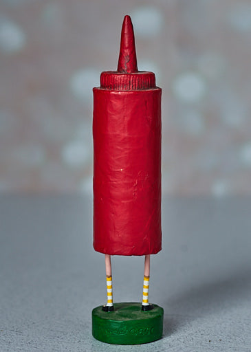 Lori Mitchell Fancy Ketchup Figurine shown backside