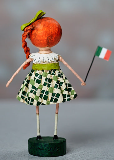 Lori Mitchell Kristen Go Braugh Figurine with Red Hair & Irish Flag