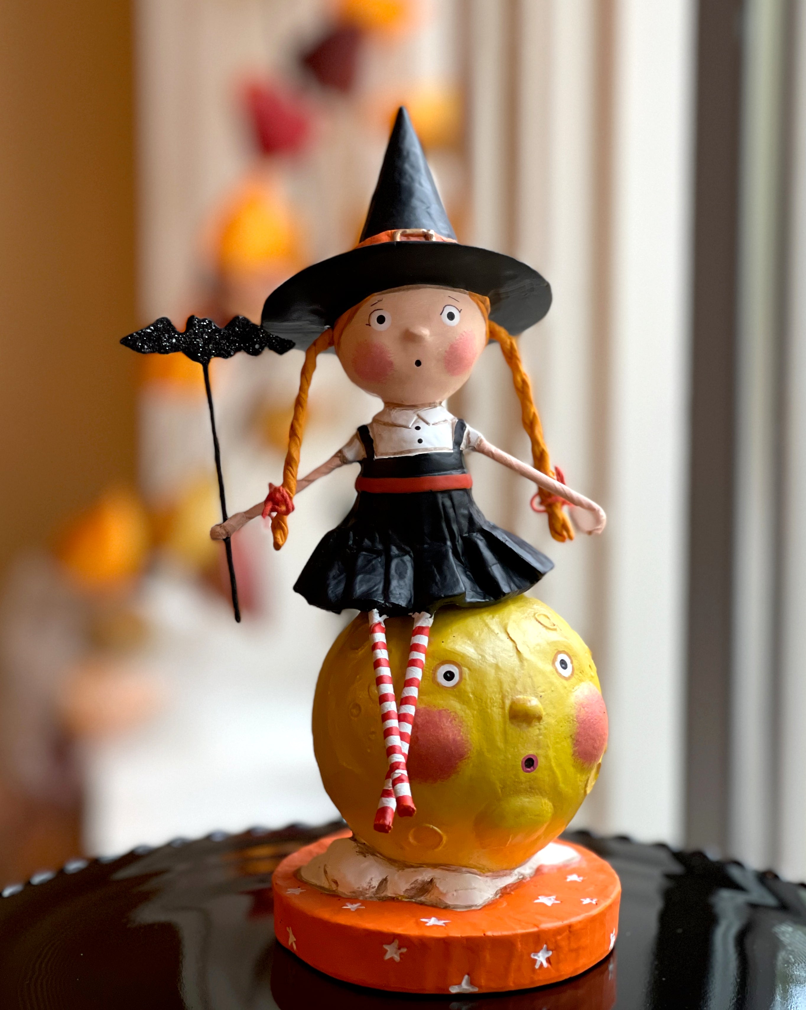 Lori Mitchell Witch Sitting on the Moon - 2025 Halloween figurine