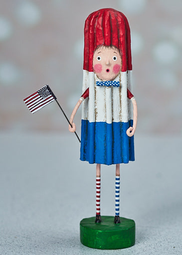 Lori Mitchell Rodney Rocket Pop, red white and blue popsicle boy, 4th of july figurine