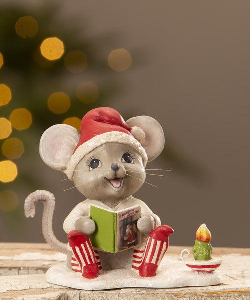 Manny Mouse with Candle Christmas Figurine | Bethany Lowe