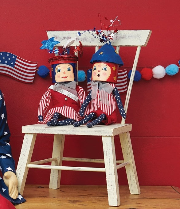 Miss Liberty & Mister Liberty Dolls with Cute 4th of July Decorations