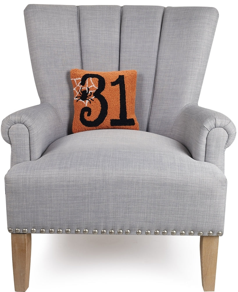 October 31st Hooked Pillow - 10" Square Accent Pillow