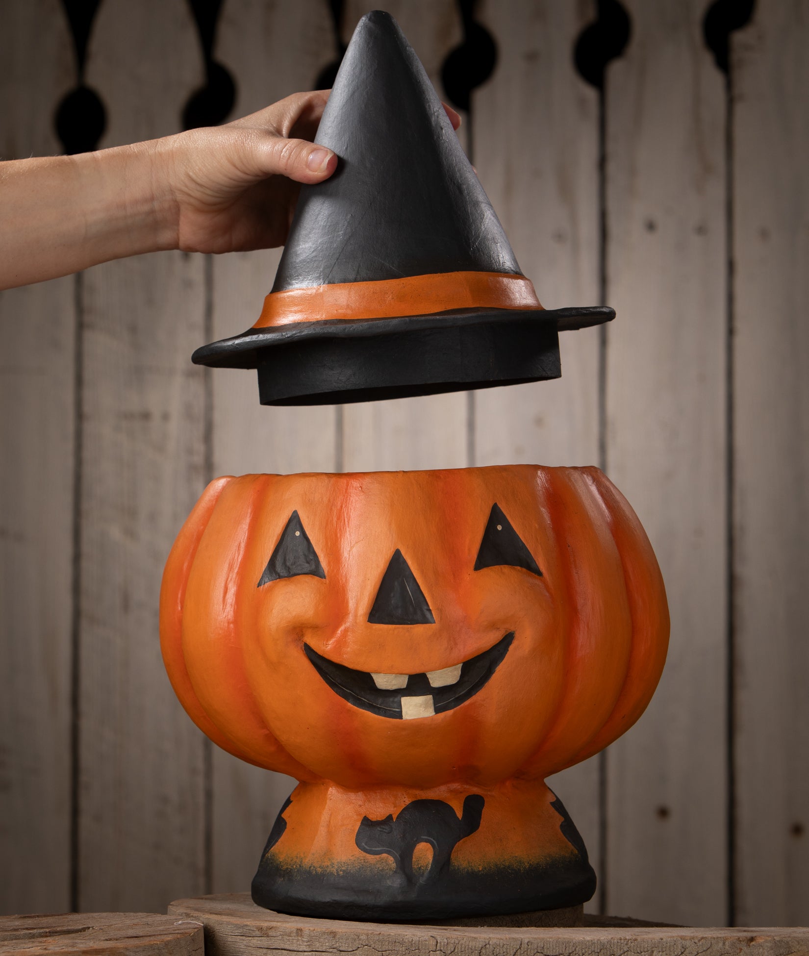 Paper Mache Halloween Jack-O-Lantern