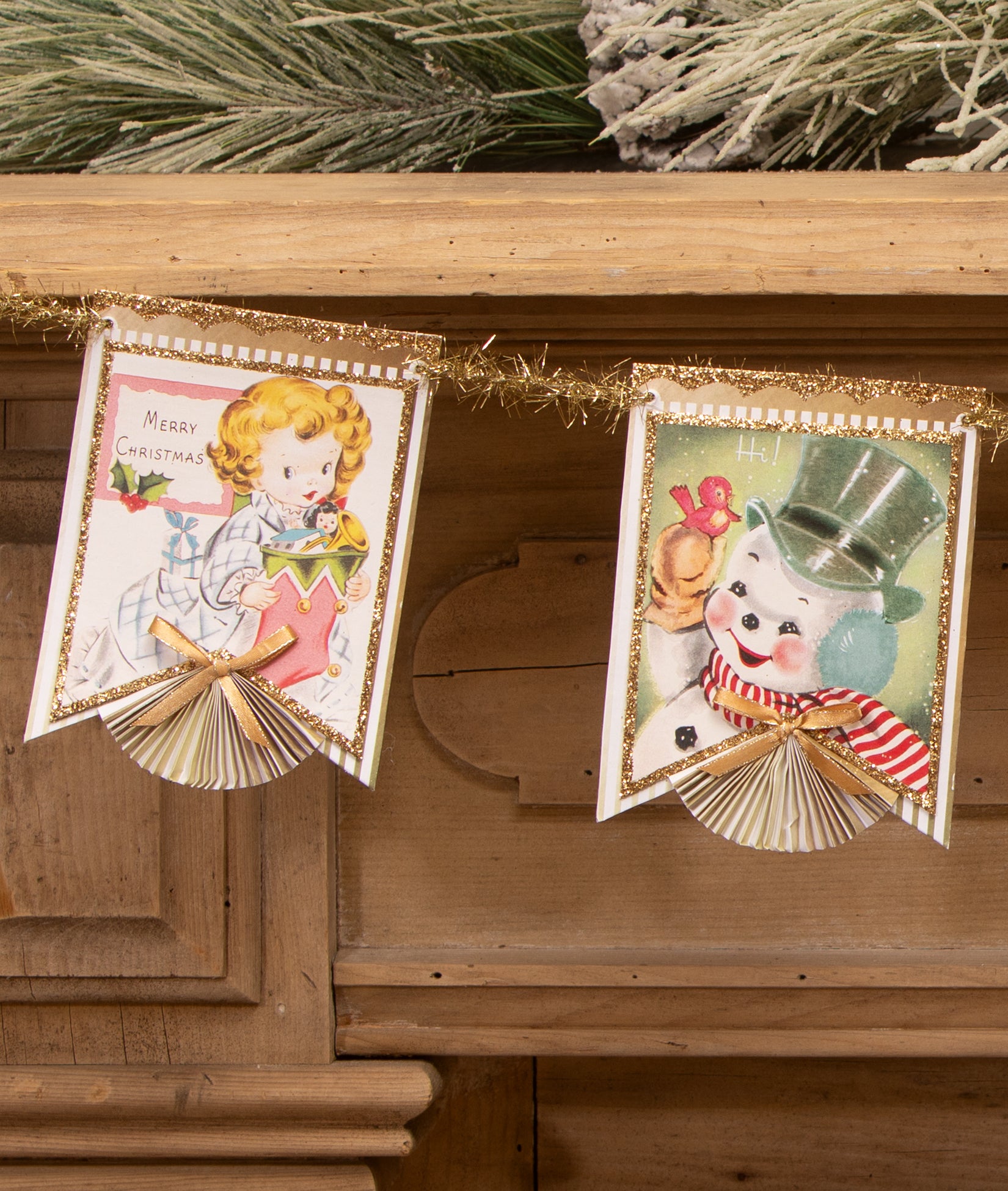 Pastel Retro Christmas Garland