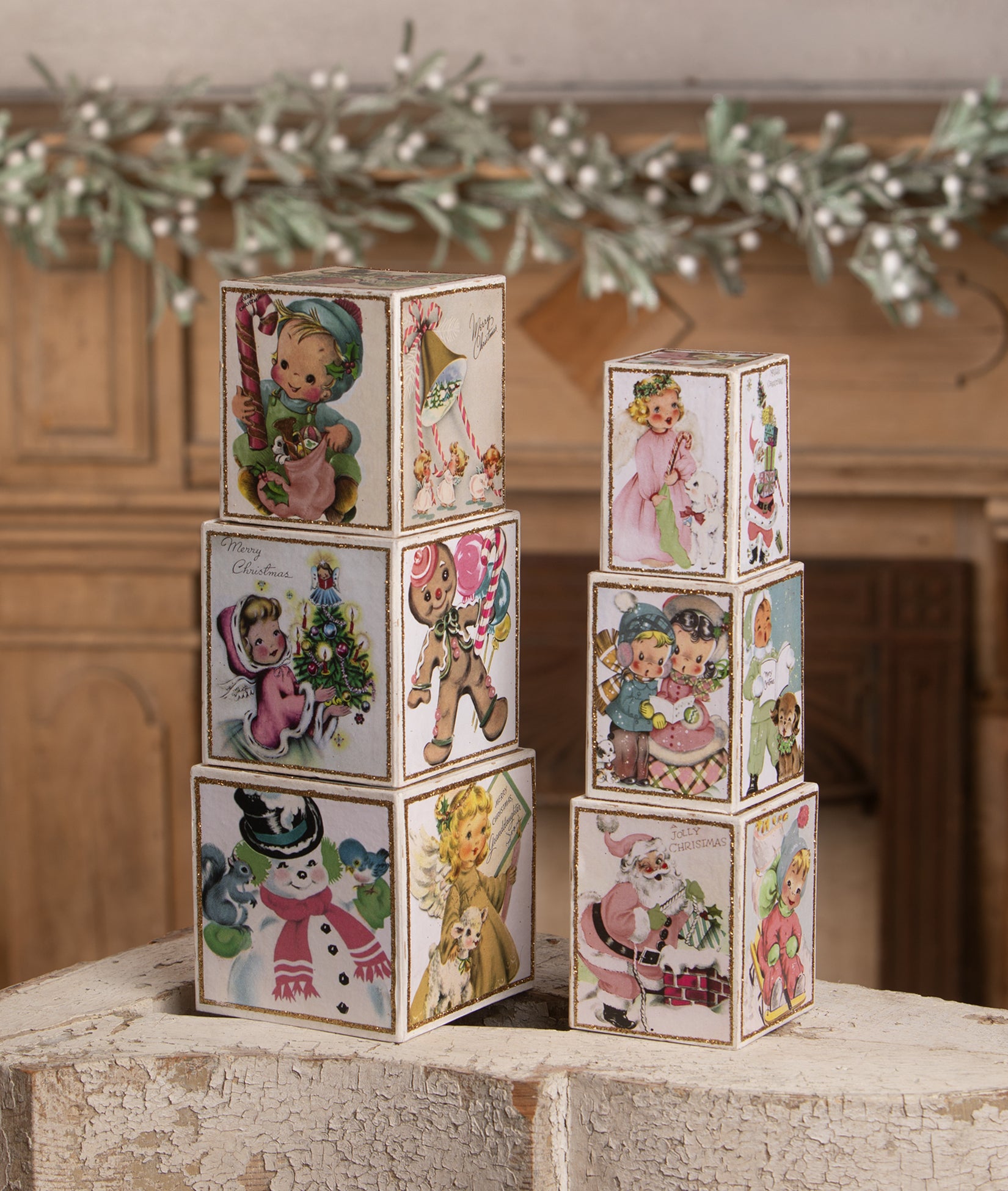 Pastel Retro Christmas Blocks
