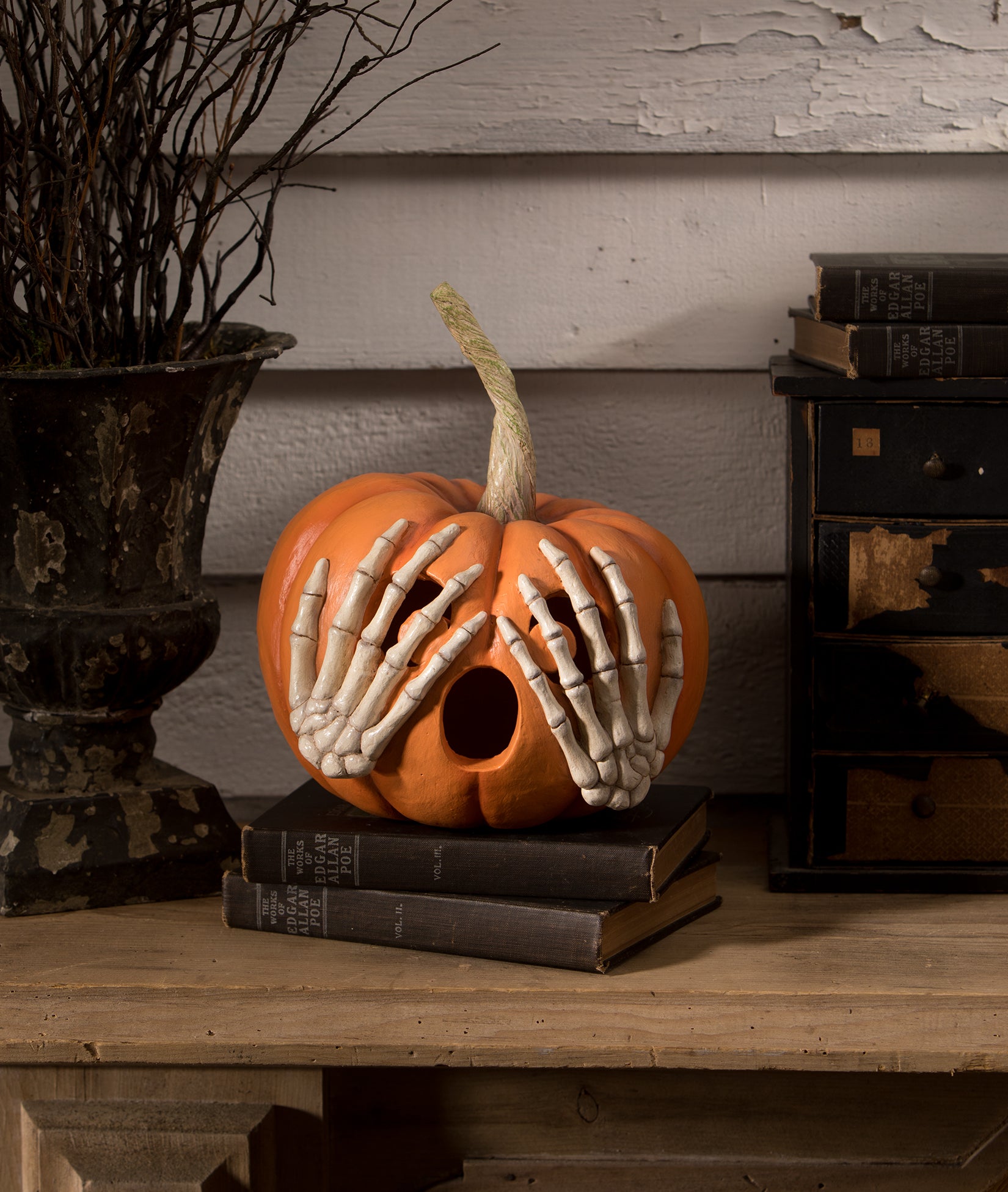 Peek-a-Boo-Pumpkin, Orange by Bethany Lowe Halloween