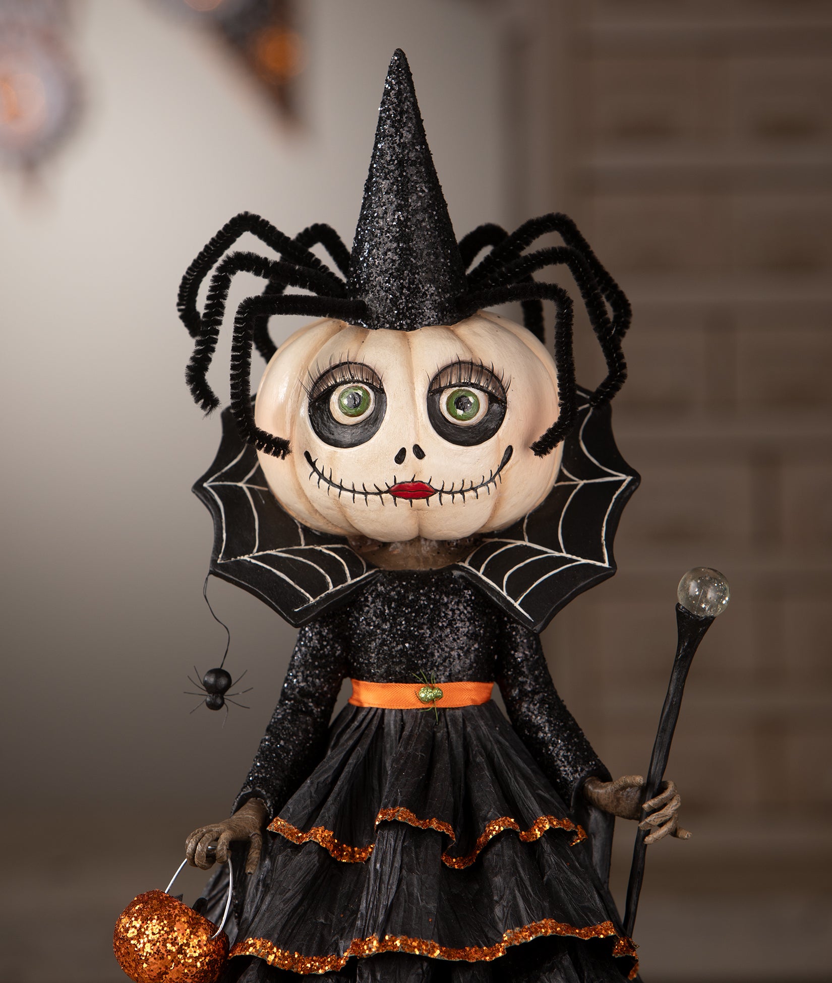 Pumpkin Queen Figurine Closeup - Mrs. Casperita's Night Out from the Bethany Lowe Halloween 2026 Collection