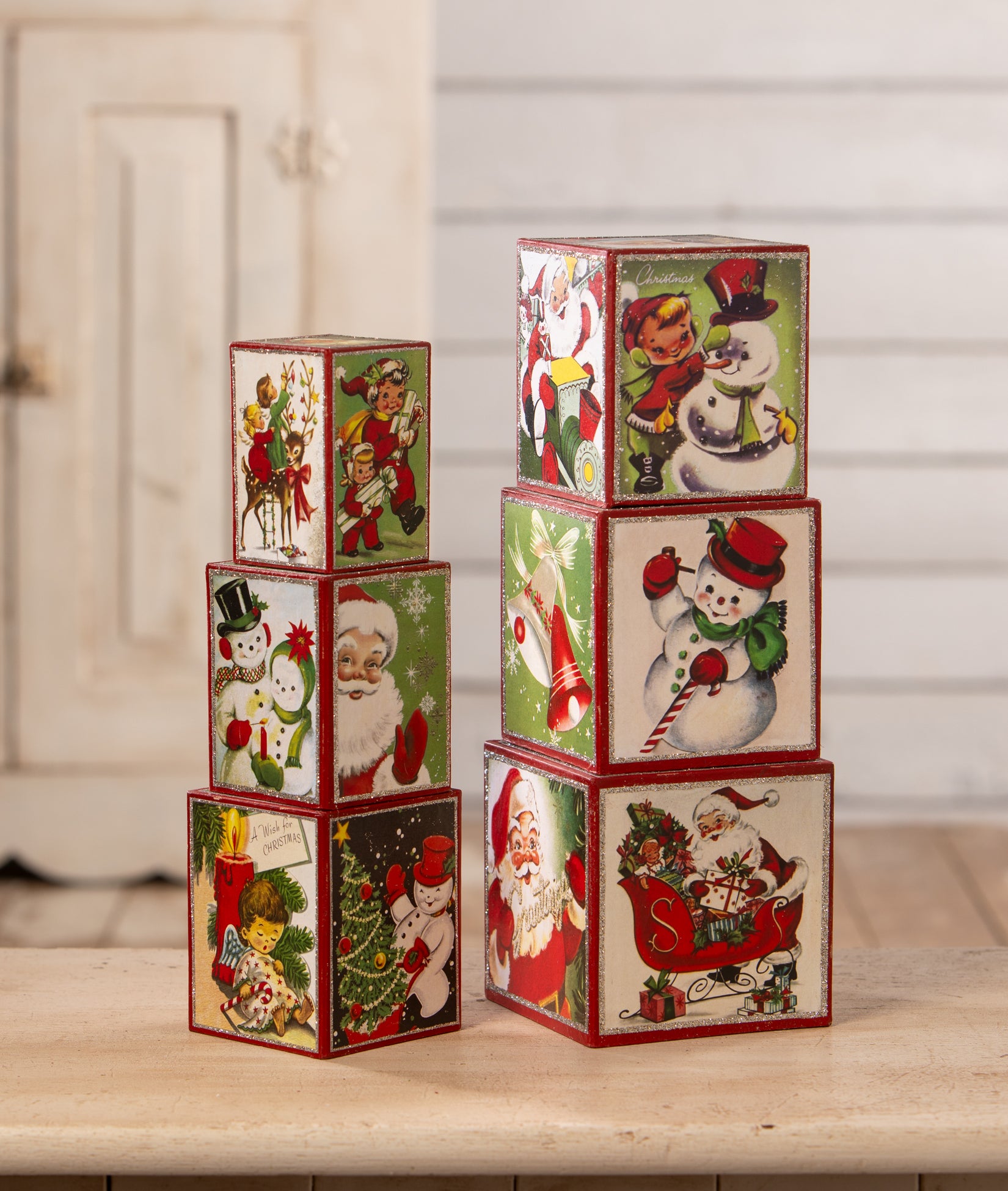 Retro Christmas Nesting Blocks, Kitschmas Blocks by Bethany Lowe