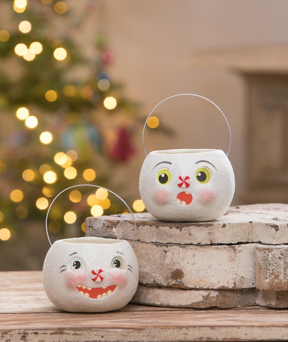 Cute Snowman Buckets, Happy & Surprised