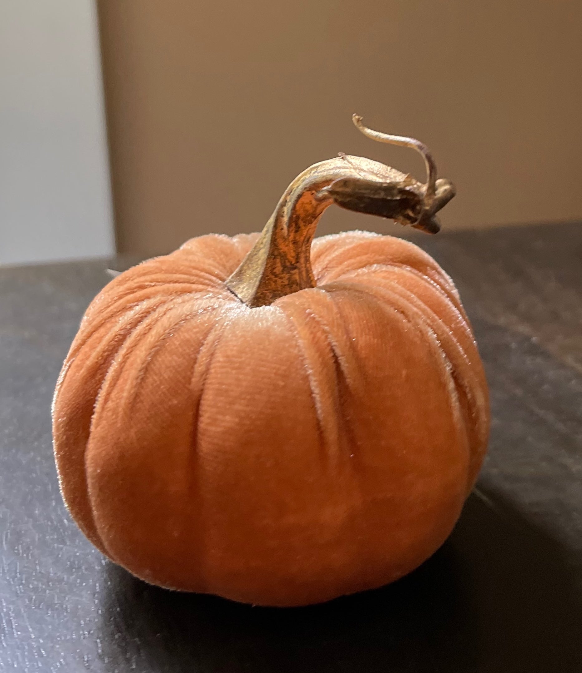 Soft Orange Velvet Pumpkin