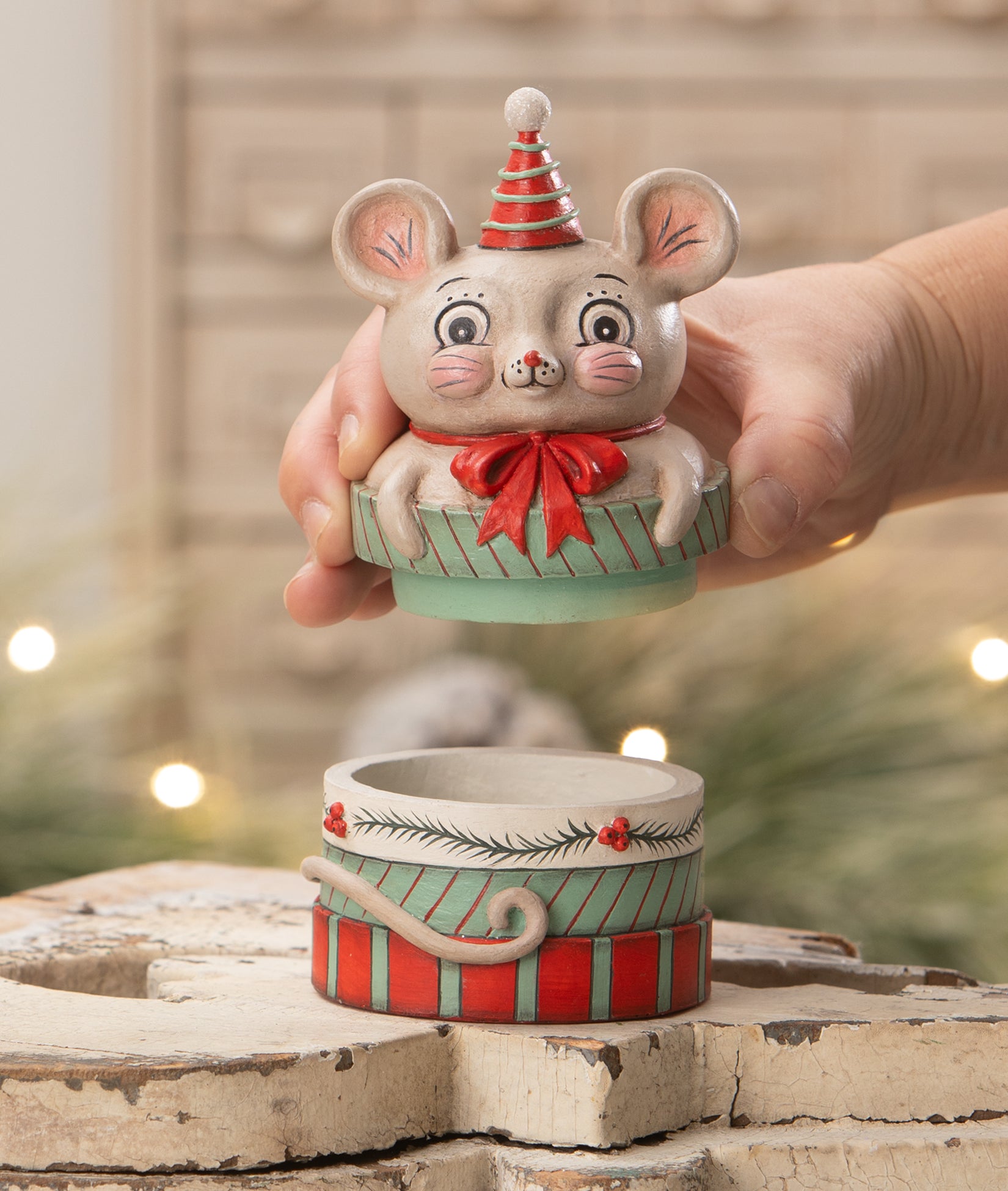 Spencer Merry Boo Gift Box by Johanna Parker Christmas Mouse Container