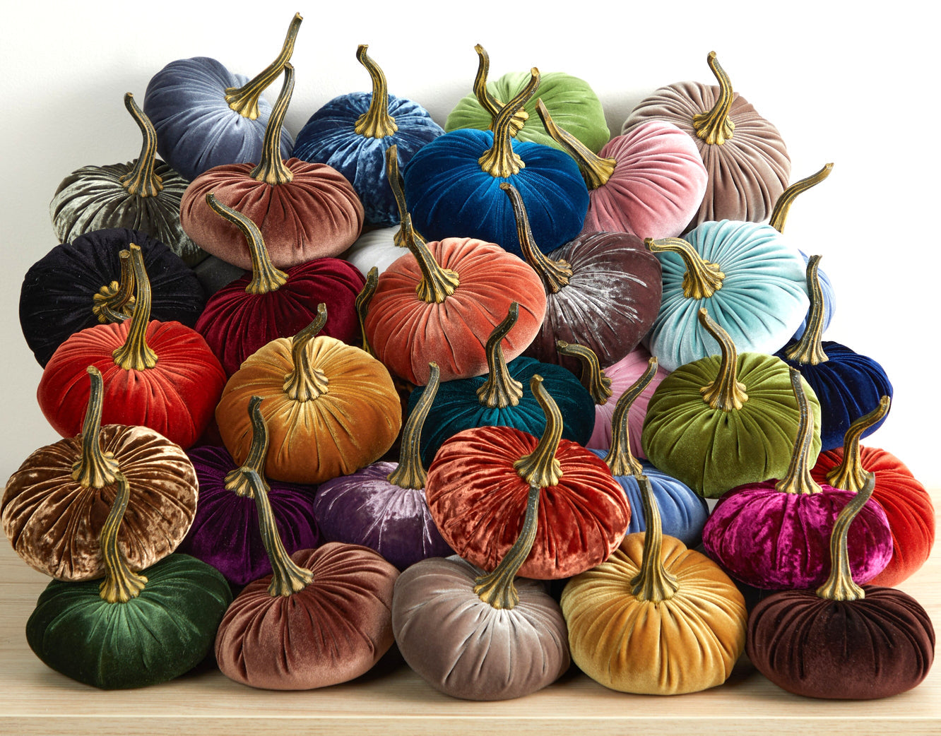 Velvet Pumpkins in Different Colors