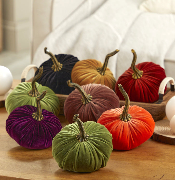 Ideas for Decorating with Velvet Pumpkins