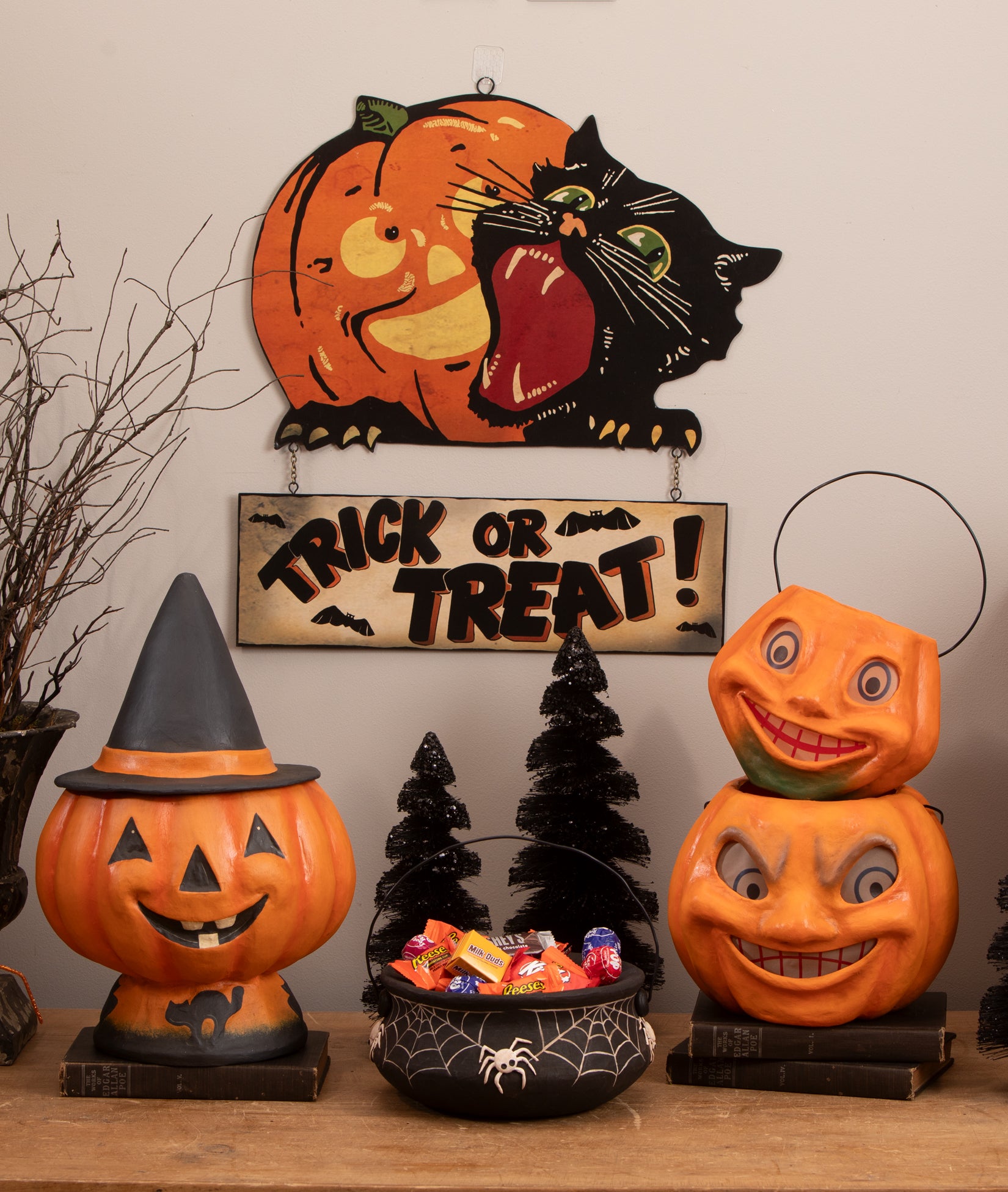 Creepy Crawly Cauldron, paper mache bucket