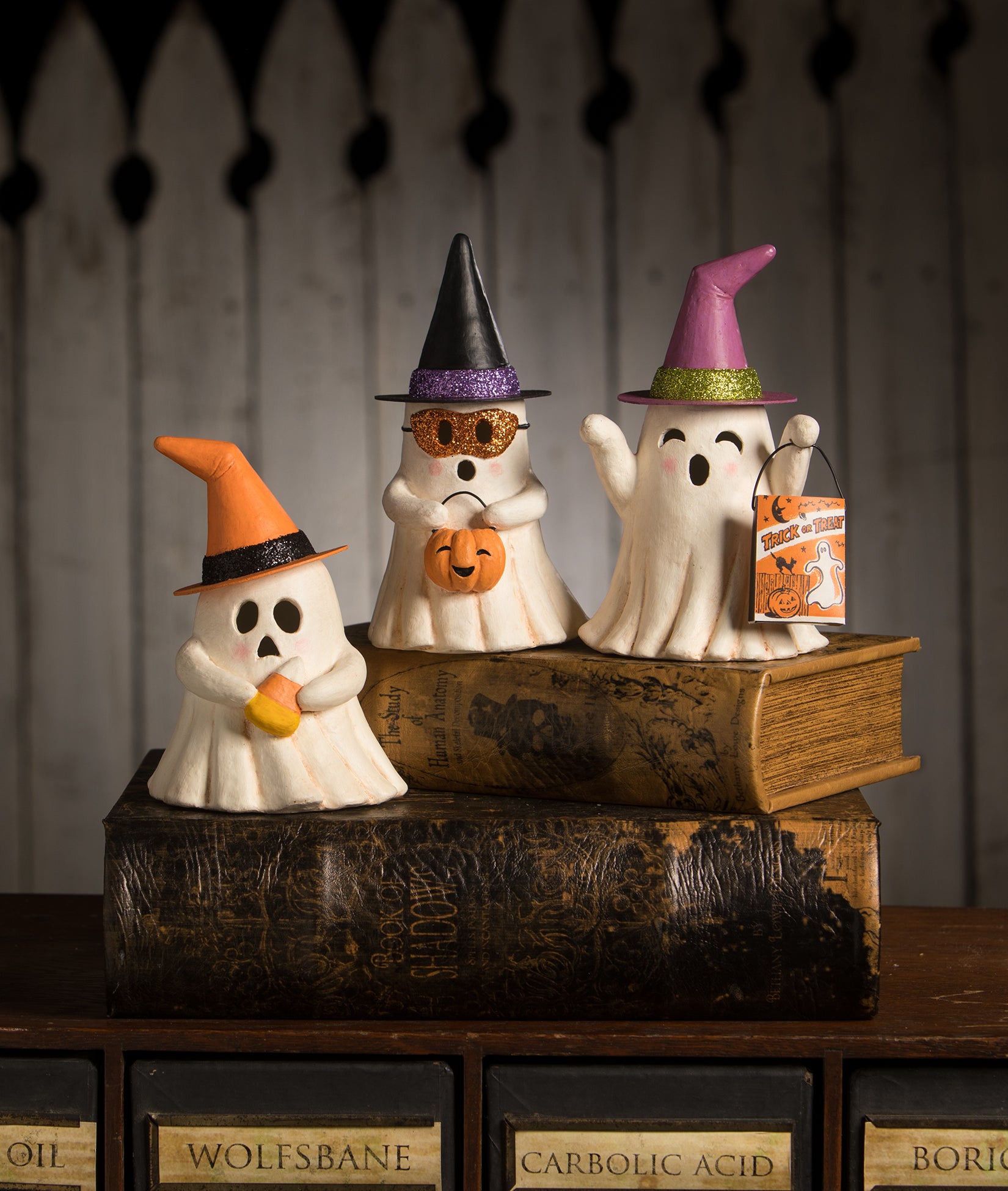 Cute Ghost Lanterns with Witch Hats - Cute Halloween Decorations