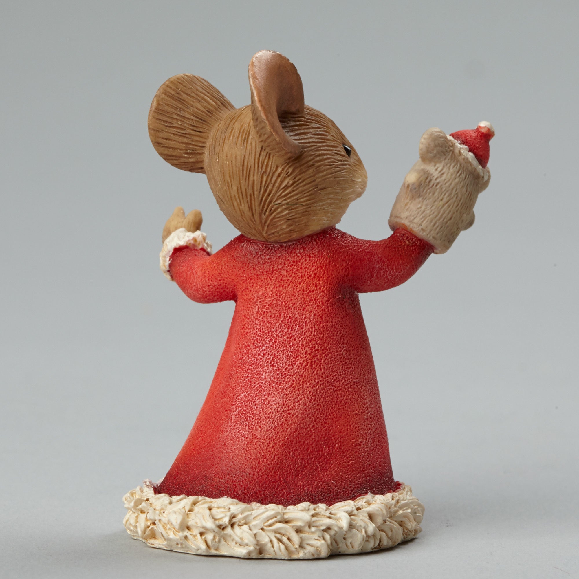 Christmas Mouse with Puppet Figurine - Backside