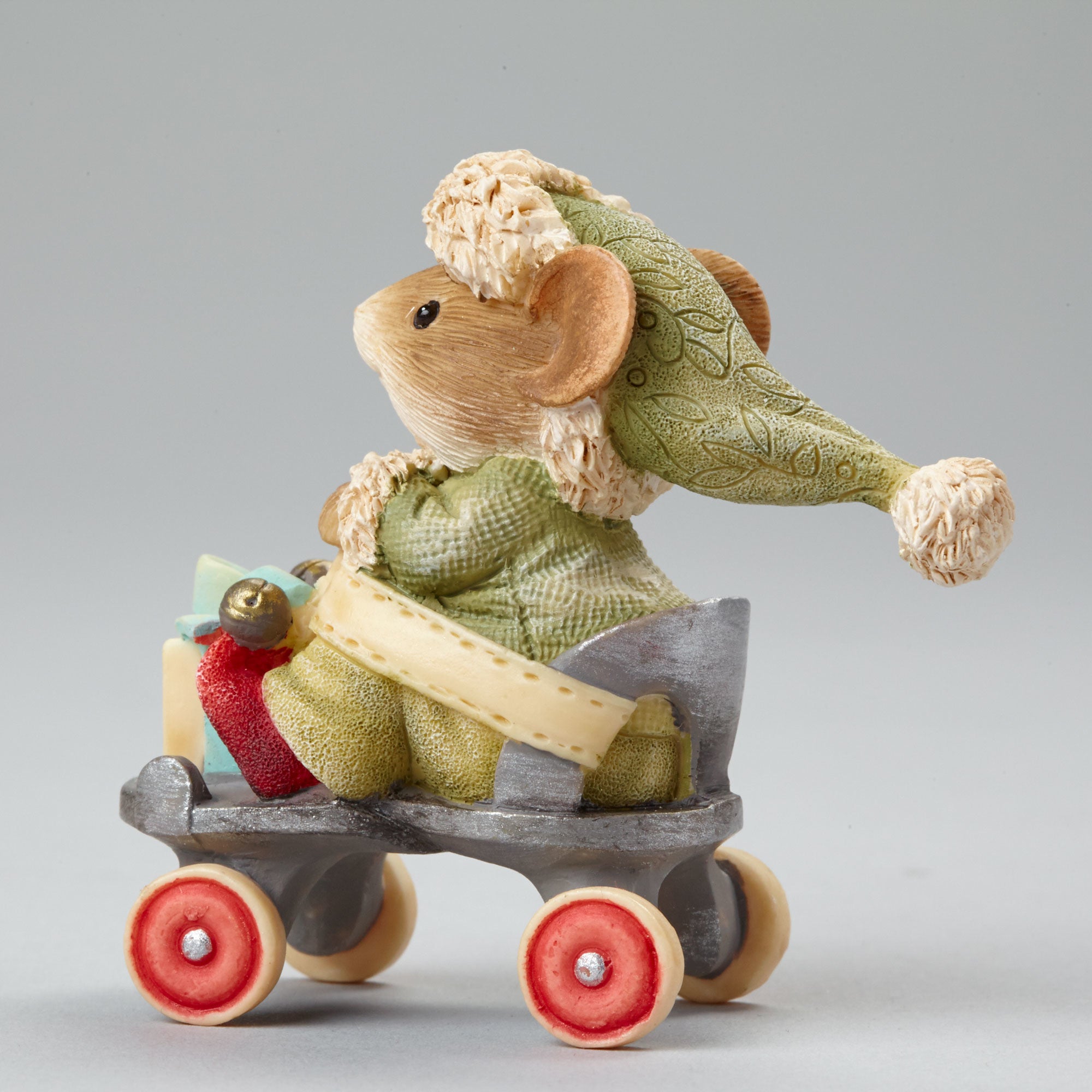 Christmas Mouse Playing Christmas Morning with Gifts from Santa