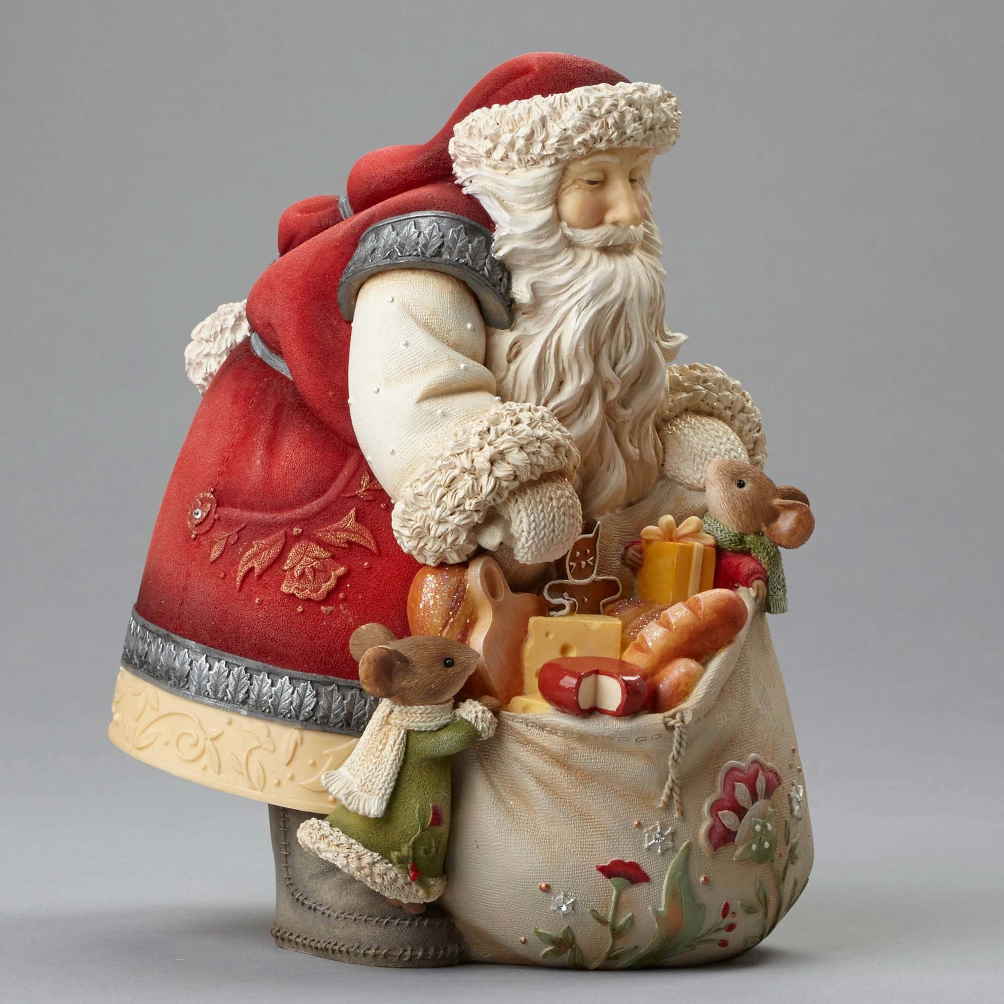 Santa with A Bag Full of Gifts for Mice Figurine