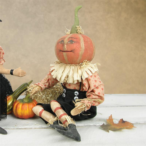 Ancienne Poupée Pampkin Head 26 Cm En Cire, Tête Caractéristique, état D'occasion