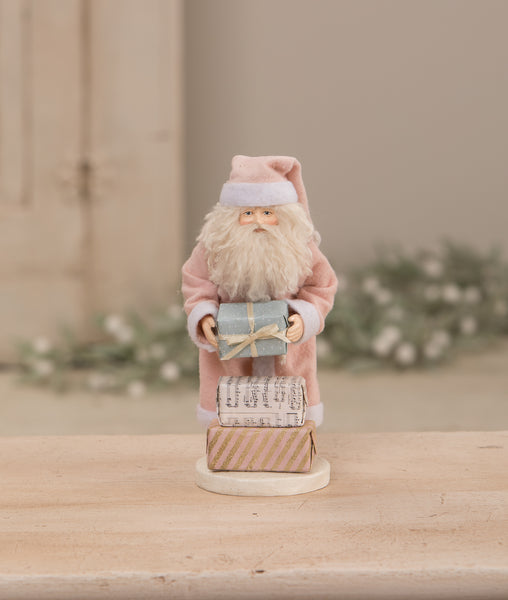 Pastel Pink Santa with Packages Bethany Lowe Christmas Decorations