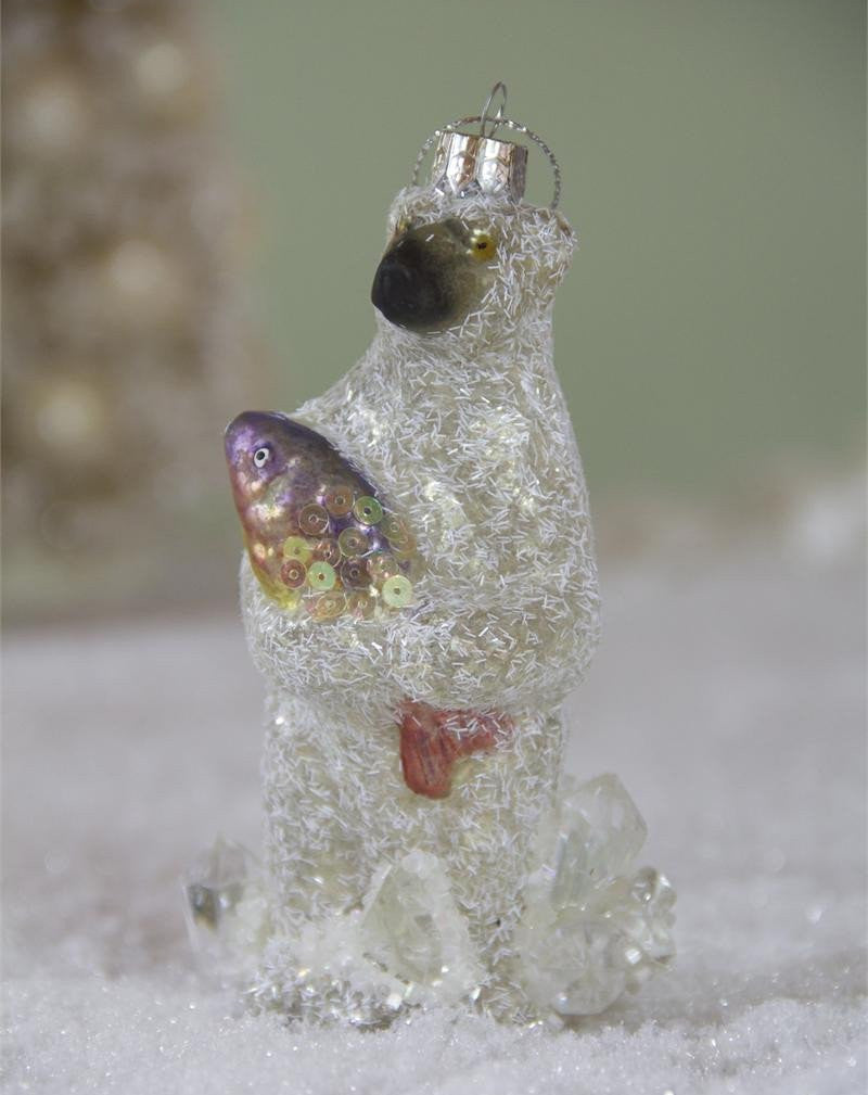 Great Catch Polar Bear Ornament with Fish