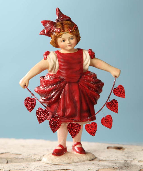 Valentine Girl With Hearts | Bethany Lowe - TheHolidayBarn.com